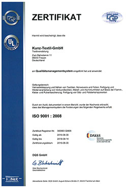 Zertifikat nach DIN ISO 9001:2008 Zertifikat nach DIN ISO 9001:2008