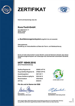 Zertifikat IATF 16949:2016 (Seite 1)